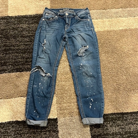Wallflower Denim - Wallflower Distressed Low-rise blue jeans. Size 3. TOTALLY ROCK OUT IN THESE!